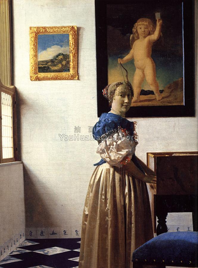 A Lady Standing at a Virginal - 约翰尼斯·维米尔